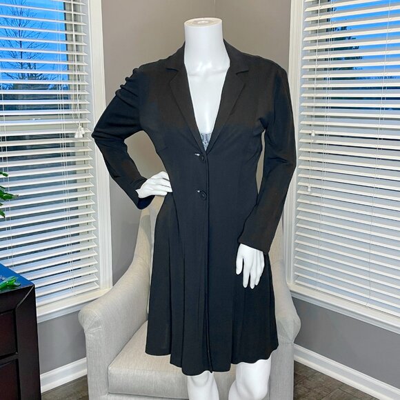 Vintage Cabi Y2K Long Black Rayon Topper Duster XS Style #102 - Picture 2 of 7